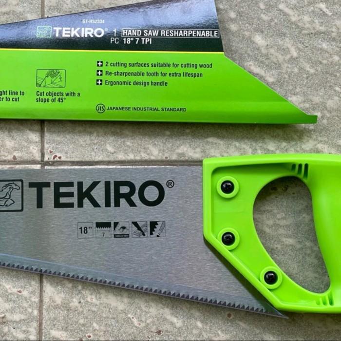 "New" TEKIRO hand saw resharpenable 7 TPI 18"/20" gergaji kayu plastik 2 MATA GERGAJI BELAH