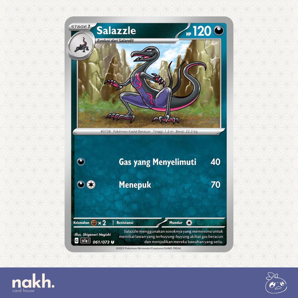 Kartu Pokemon TCG Indonesia Hantaman Triplet sv1a 061/073 Salazzle