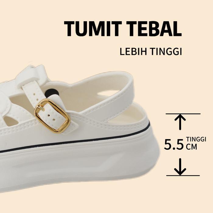 Tefansy Sandal Wanita Sandal Wanita Tinggi Korea Sandal Hak Tinggi Eva Sandal Karet Hak Tinggi
