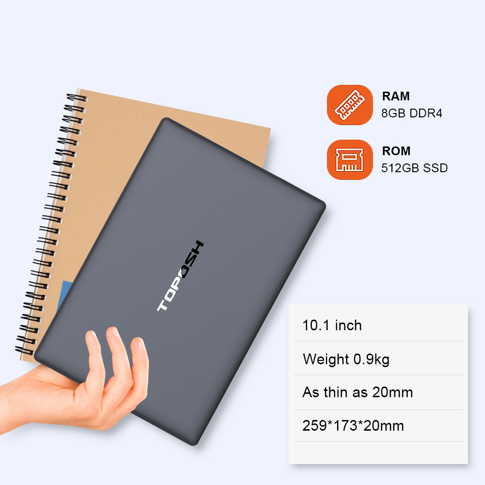 2024 N4120 Mini Laptop 10.1-inch IPS Intel 10th Gen, 8GB RAM 1TB SSD, Office Learning Computer Porta