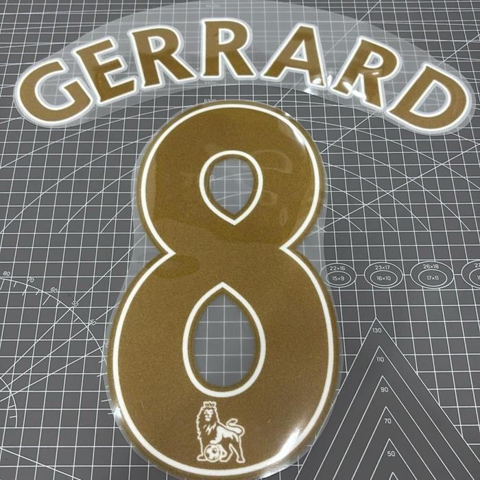 Nameset Liverpool Epl Gold Gerrard Velvet Flock