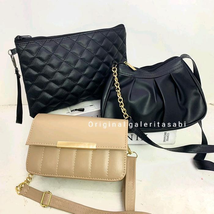 Beli Tas Lokal 50RIBU ISI 3 Versi Tas Selempang Viza Wanita