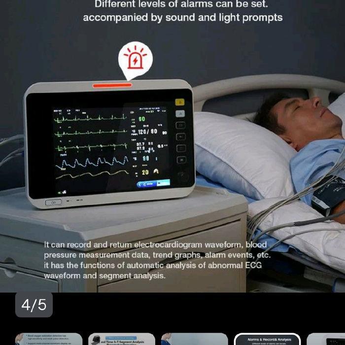 BECKMAN MEC 1200 MULTIPARAMETER PATIENT MONITOR ECG-SPO2-NIBP-TEMP