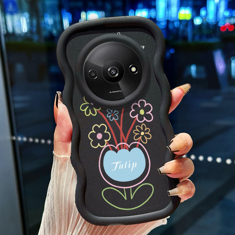 Casing Untuk Xiaomi Redmi A3 A3X POCO C61 Case Casing Lukisan Pot Bunga pola HP Cesing lunak Silikon