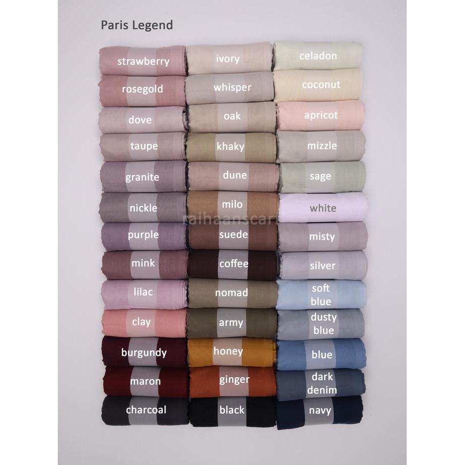 Premium Paris Legend - Jilbab Segiempat Premium Tanpa Label Original