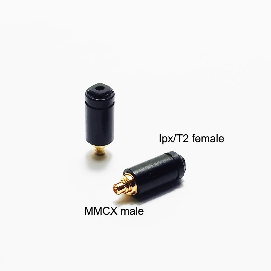 1 Pair Ipx/T2 Female To MMCX 0.78MM 2 Pin Notch Male Adaptor Earphone Converter Cable