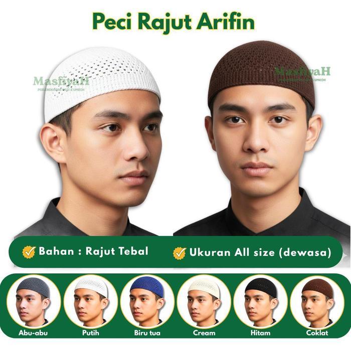 ORIGINAL PECI ARIFIN RAJUT PECI RAJUT ARIFIN PECI RAJUT DEWASA PECI PUTIH PECI HITAM PECI RAJUT