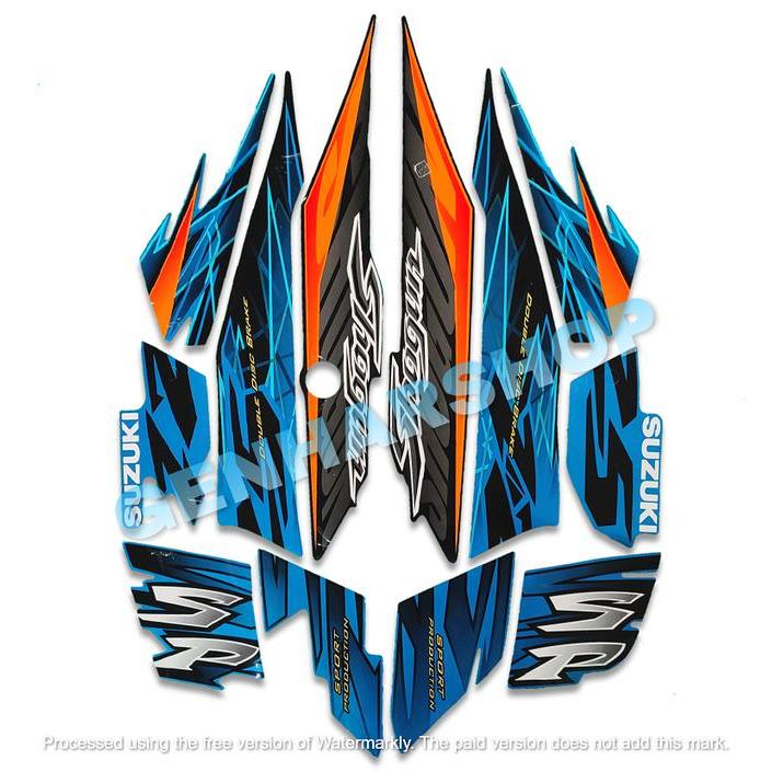 Striping Stiker motor Shogun Sp 125 2007 Biru