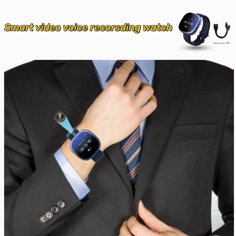 . 1080P Mini Camera Smart Watch One Click Loop Recording Pen Video -