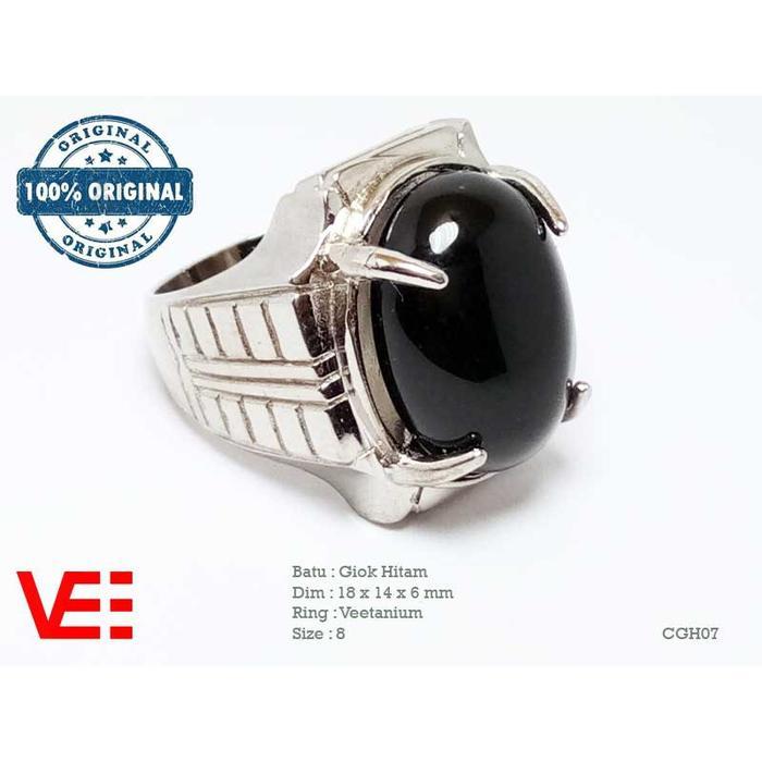 Vee Cincin Pria Batu Giok Hitam - Batu Akik Cgh07