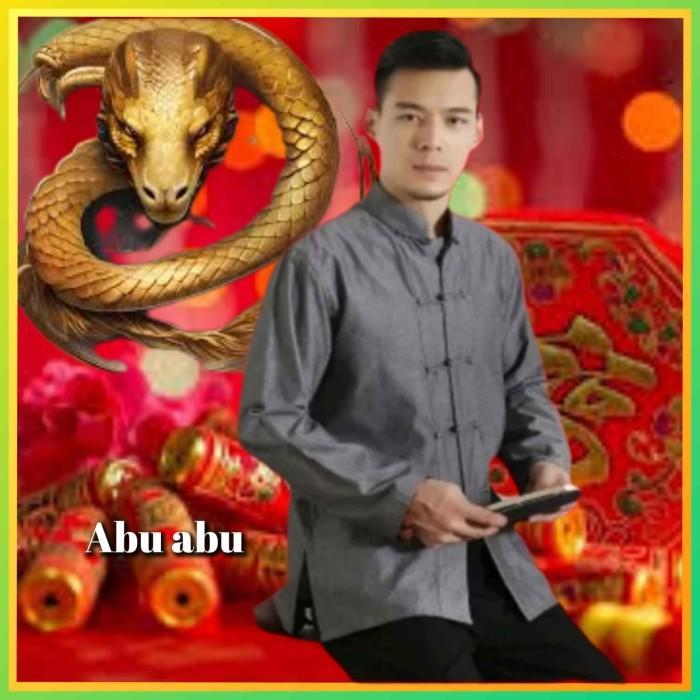 Baju Kemeja Cheongsam Pria Laki Laki Qipao Congsam Hitam
