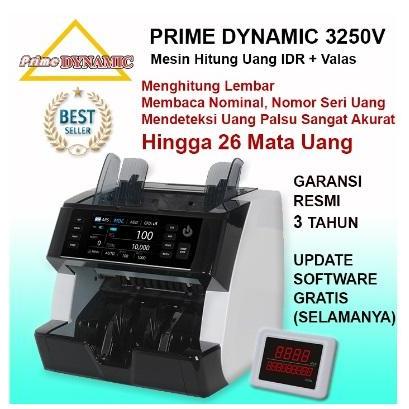 PRIME DYNAMIC 3250V Mesin Hitung Uang Rupiah & Valas, Membaca Nomor Seri Uang