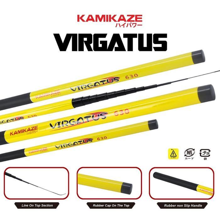 Kamikaze Virgatus 360 450 Joran Tegek Ruas Panjang Bahan Carbon Action Medium Hard Tangkai Pancing