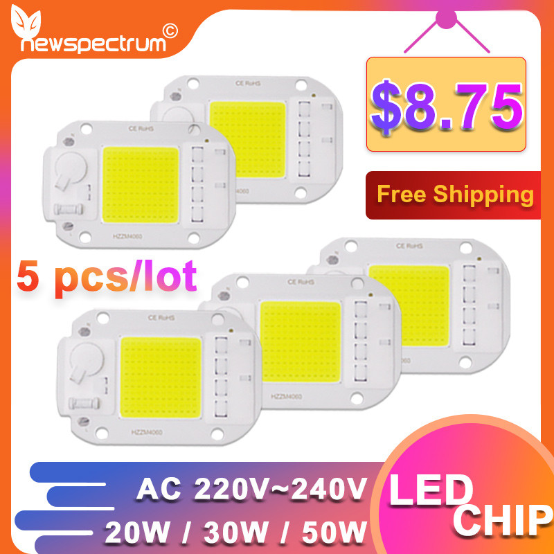 5 pcs/lot LED COB Lamp Chip 20W 30W Chip LED 50W AC220V 240V Driverless for DIY Flood Light Led Bulb