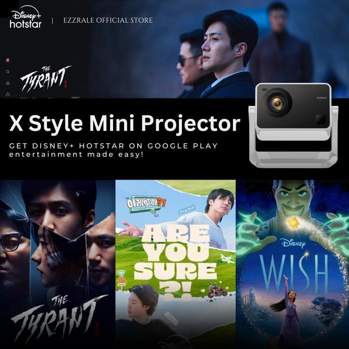 Ezzrale Smart Proyektor Lcd X Style Mini 720P 3500 Lumens Smart Android Projector 9.0 Free Bag Pasti