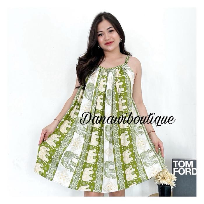 Premium Daster Lobek Pendek Bali Motif Gajah Wanita Original