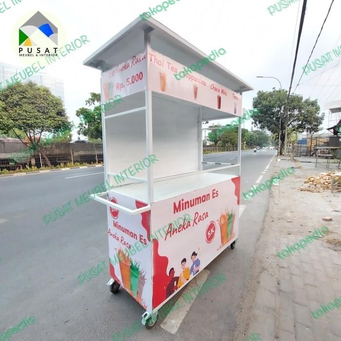 BOOTH BESI ES TEH / BOOTH SEMI CONTAINER / GEROBAK BESI DORONG