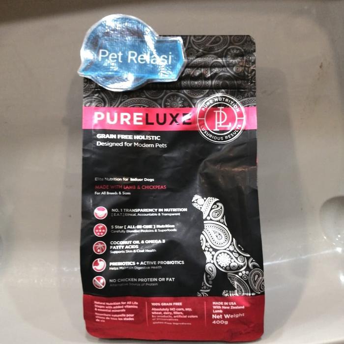 Dog Food Pureluxe Adult Lamb Holistic 400gr