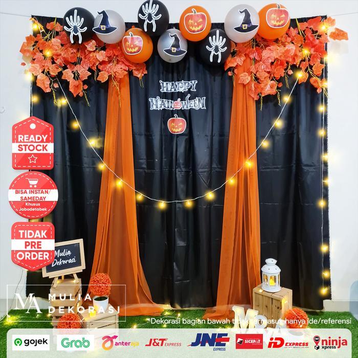 Dekorasi Backdrop Photobooth Tema Halloween Pesta Background