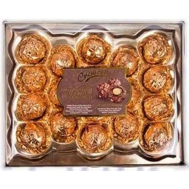 Camilan Coklat bulat Hazelnut Cream Crisp Malt Chocolate Wafer