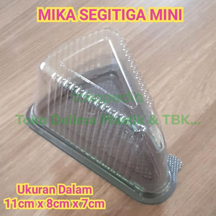 Box Mika Segitiga Mini / Wadah Kue Tart / Kue Potong Segitiga