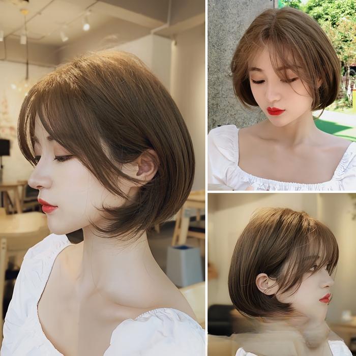 Wig Korean Style Wig Wanita Wig Rambut Pendek Rambut Palsu Wanita Wig Natural Wanita Wik Rambut