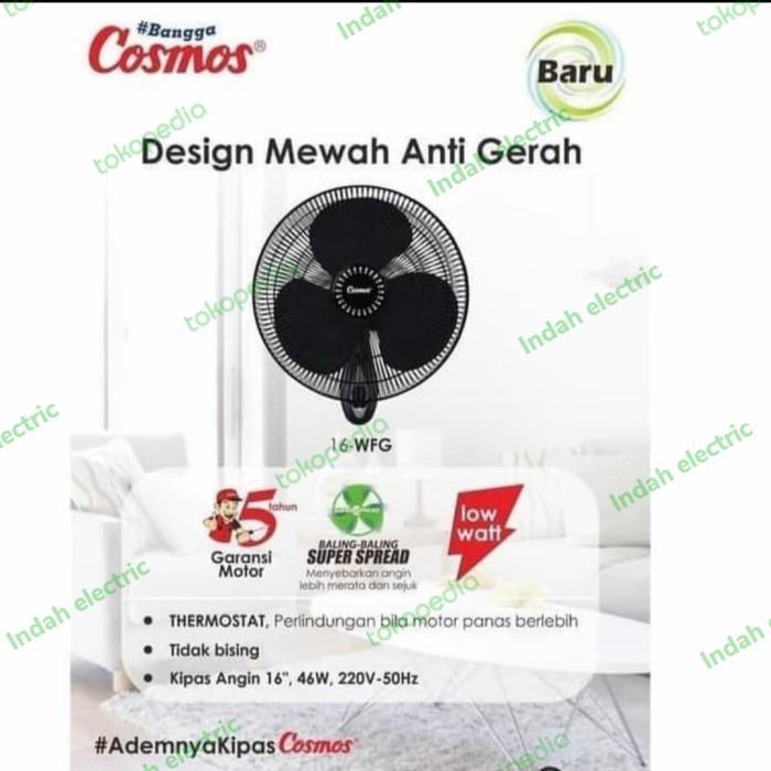 KIPAS ANGIN DINDING COSMOS 16IN BLACK/HITAM