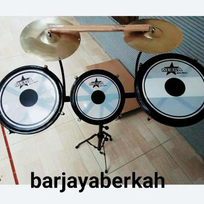 Ready Tam Tam Drum Isi 3 Dengan 2 Simbal Bonus Stik