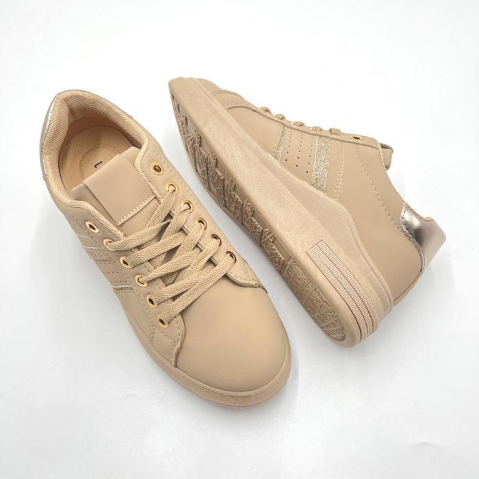 New Laviola 4585 LSB - Sepatu Sneakers Casual Wanita Khaki dan White Shoes