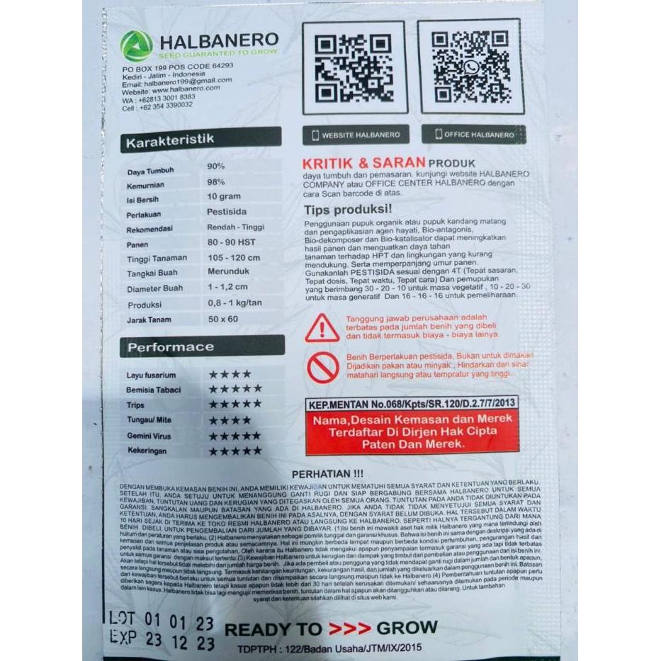 Terangbenderangshop Benih Cabe Cabai Gen24F1 Shypoon Dari Halbanero