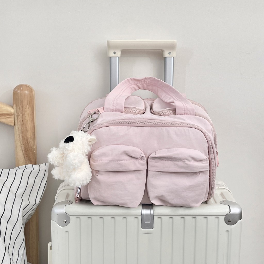 Tas Kosmetik Travel Wanita 2025, Tas Makeup Kapasitas Besar Ringan, Tas Toiletries Dual Opening Port