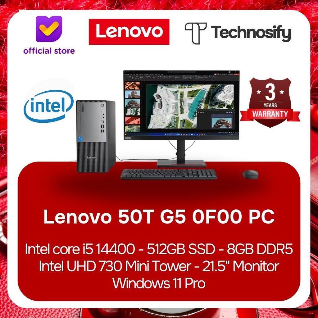 Lenovo 50T G5 0F00 PC i5 14400 512GB SSD 8GB DDR5 Intel UHD 730 Mini Tower Windows 11 Pro – 3Yr Onsi