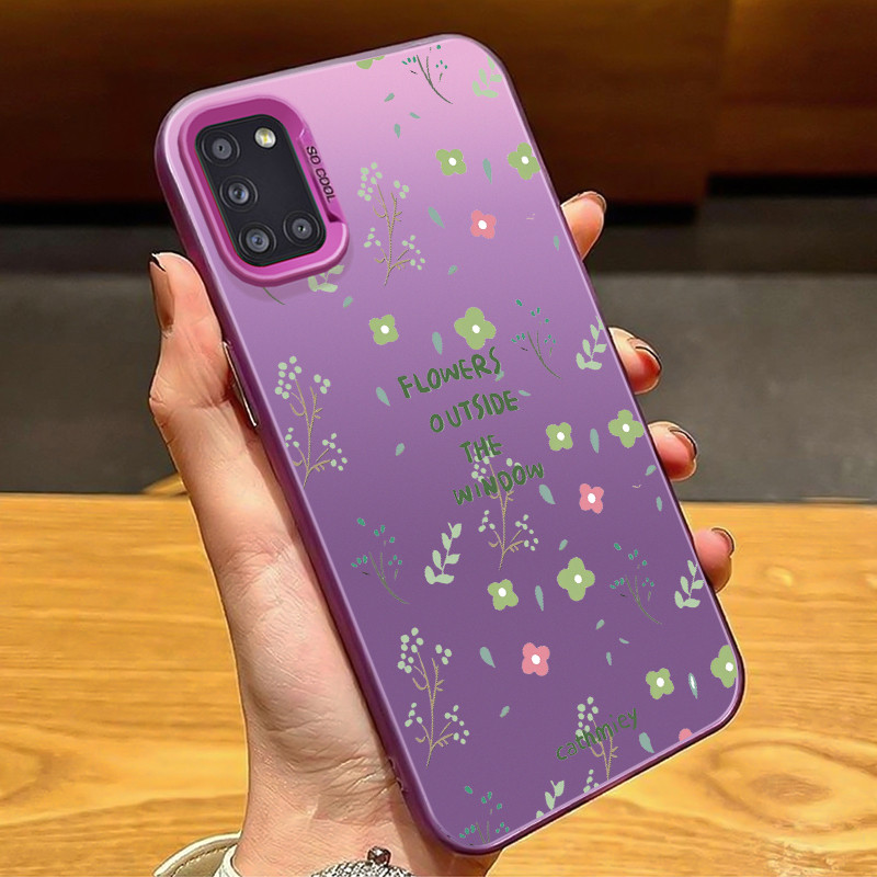 Casing Hp Untuk Samsung Galaxy A31 Case Casing HP Softcase ponsel silikon tahan jatuh berwarna perak