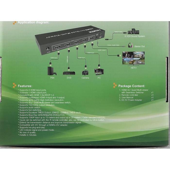 TERLARIS Multiviewer 4x1HDMI with seamless switcher LEXCRON Selamat Berbelanja