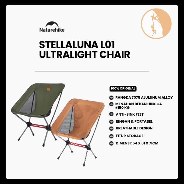 Kursi Lipat Portable Camping Outdoor - Naturehike Stellaluna L01 Ultralight Chair