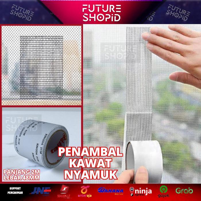 Lakban Penambal Kawat Nyamuk 2M X 48Mm Tambalan Jendela Window Repair Tape Fiber Tambal