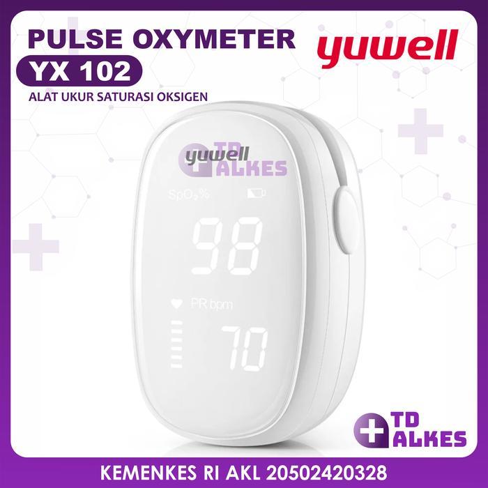 Yuwell Oxymeter Yx102 Fingertrip Pulse Oximeter Alat Diagnosa Medis