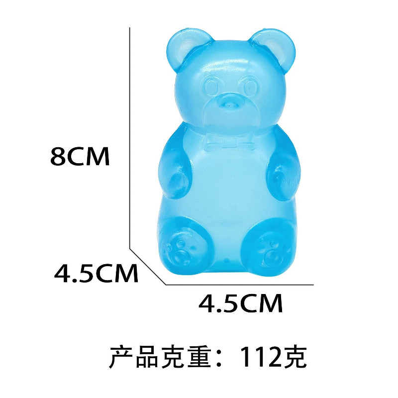 Needoh Gummy Bear Squishy Stress Ball Slow Rising Translucent Squeeze Fidget Toy Stress Anxiety