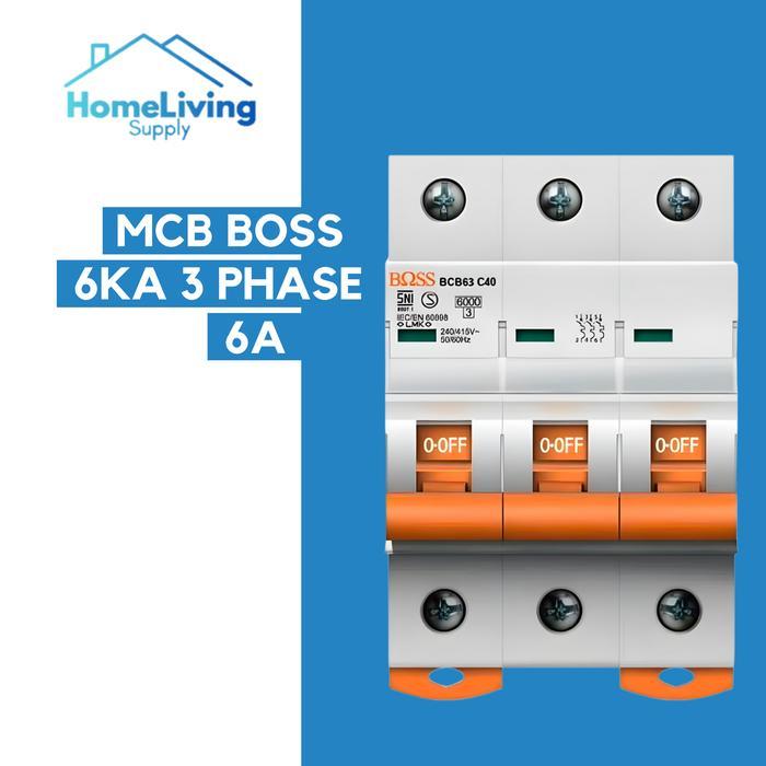 Mcb Boss 3 Pas 3 Phase 3Pole 6Ka 3Phase 6A 10A 16A 20A 32A 40A Harga Spesial