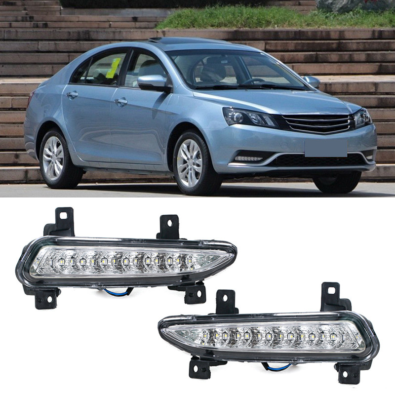 CAR FRONT BUMPER DAYTIME RUNNING LIGHTS DRL FOR GEELY EMGRAND EC718 EC7 2014 2015 2016 FOG LIGHT FOG