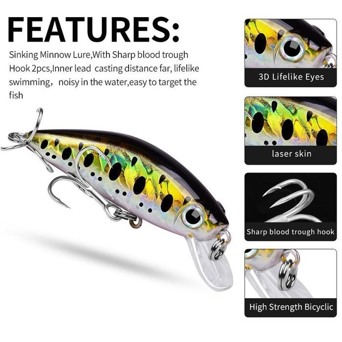 LURE MINNOW PROBEROS 8cm 11gr UMPAN CASTING SUNGAI LAUT