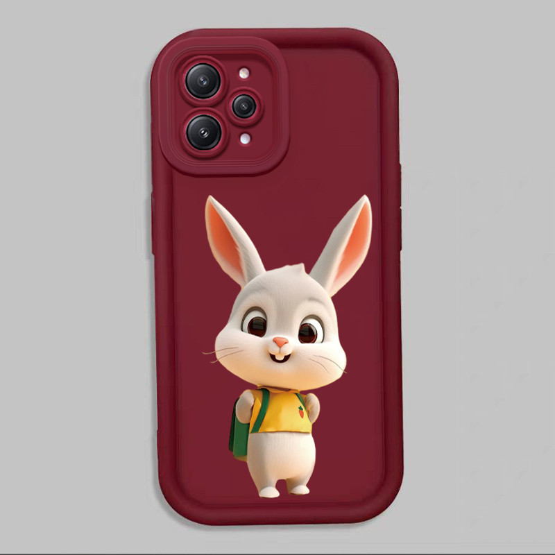 Casing Hp untuk Xiaomi Redmi 12 4G 12 5G 12C 11A POCO M6 Pro 5G POCO C55 Case Kelinci yang membawa t