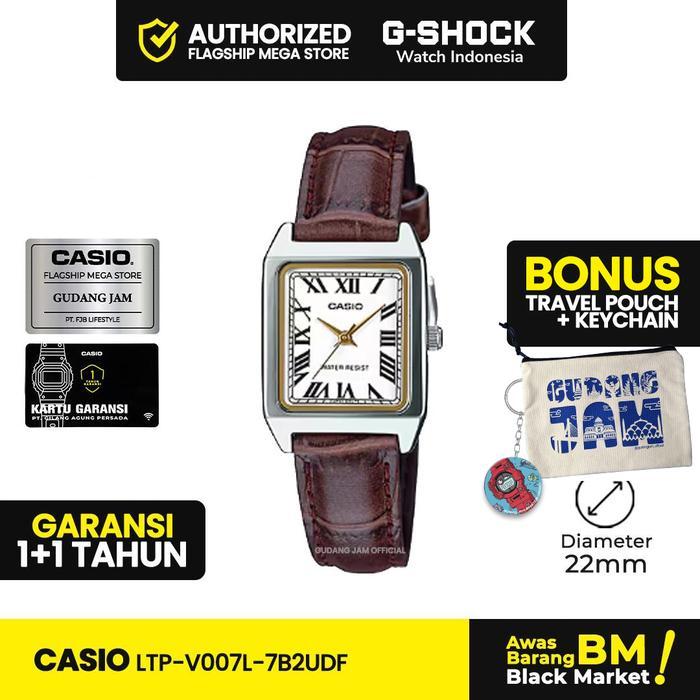 Casio General LTP-V007L-7B2UDF LTP-V007L LTP-V007 LTPV007L LTP V007L Kaca Watches Kulit Jam