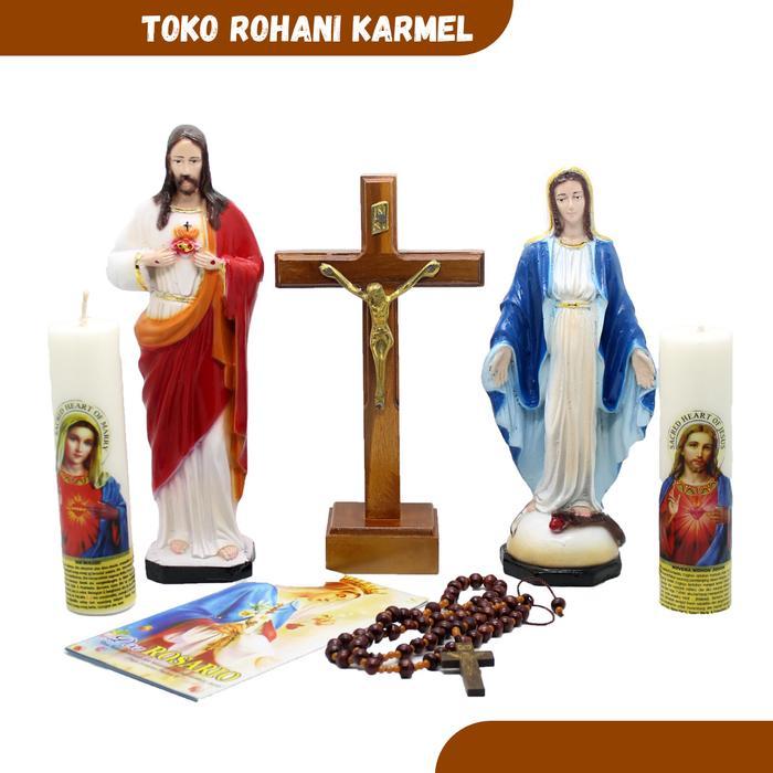 PAKET MISA ONLINE / SALIB DUDUK KATOLIK / PATUNG YESUS / LILIN DOA KATOLIK / SALIB PATUNG YESUS /