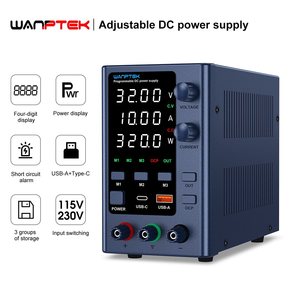 . Wanptek Power Supply Lab Encoder Adjustment Memory Adjustable Dc -