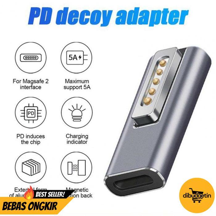 TERLARIS ADAPTER TYPE C TO MAGSAFE 2 PD FAST CHARGER MACBOOK 5A - BLUELANS BL-91003