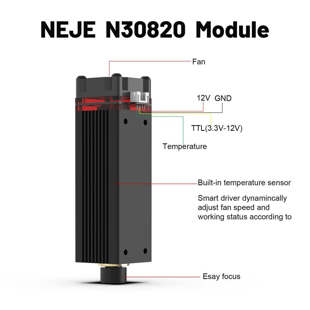 . Neje 20W Laser Module Kit Cutting Engraving Module Laser Head 450Nm -