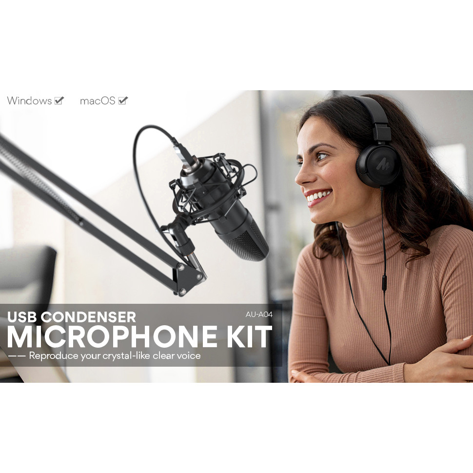 . Maono Usb Microphone Kit Professional Podcast Condenser Mic -