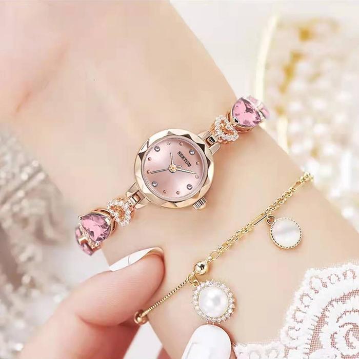 Hadiah Pilihan Terbaik Untuk Wanita Model Gelang Jam Tangan Tahan Air Hati Lautan Dalam/Ocean Heart