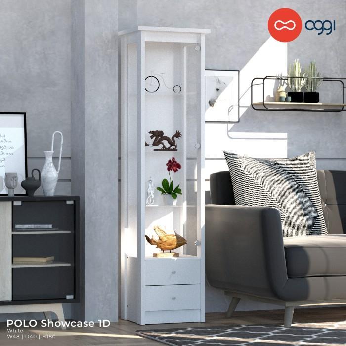 Oggi - Lemari Pajangan Ruang Tamu / Lemari Display Kaca / Show Case Figure Mewah / Oggi Polo